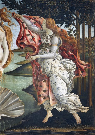 维纳斯的诞生（细节）--帆布钢笔画 作者 桑德罗·波提切利（Sandro Botticelli）