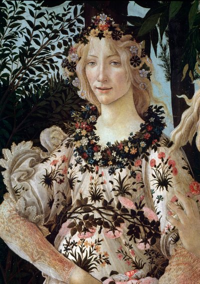 春天。详图（面板上的钢笔画 作者 桑德罗·波提切利（Sandro Botticelli）