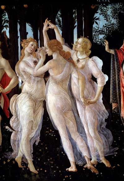 春天。三圣母》的细节（绘画 作者 桑德罗·波提切利（Sandro Botticelli）