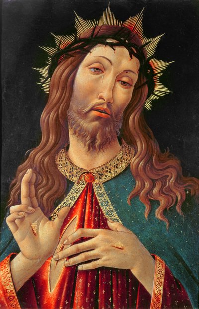 Ecce Homo或The Redeemer，约1474年（面板上的蛋彩画） 作者 桑德罗（前往）波提切利
