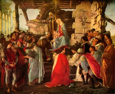 贤士的崇拜，1476年，1937年。 作者 桑德罗·波提切利（Sandro Botticelli）