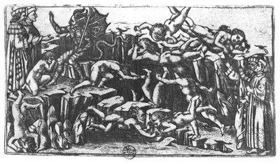 地狱，来自Dante Alighieri的“神曲”（1265-1321） 作者 桑德罗·波提切利（Sandro Botticelli）