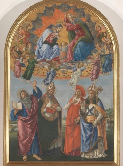 玛丽与四位圣徒加冕 作者 桑德罗·波提切利（Sandro Botticelli）