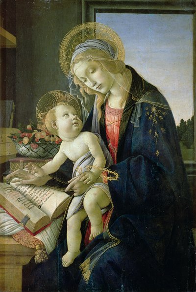 本书的麦当娜（蛋彩画和木板上的油）c。 1480年至1481年 作者 桑德罗·波提切利（Sandro Botticelli）