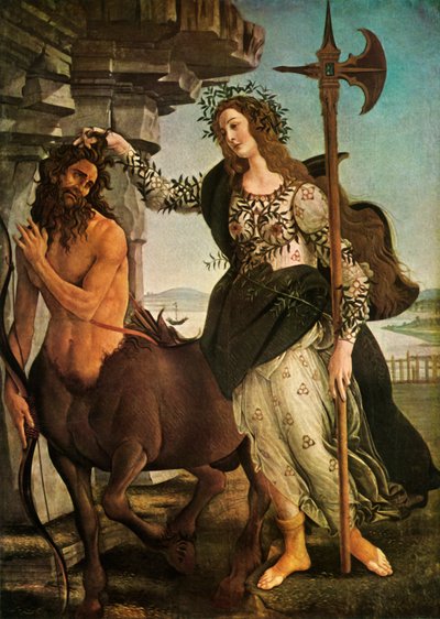 帕拉斯和半人马座，c1480-1485，1937年。 作者 桑德罗·波提切利（Sandro Botticelli）
