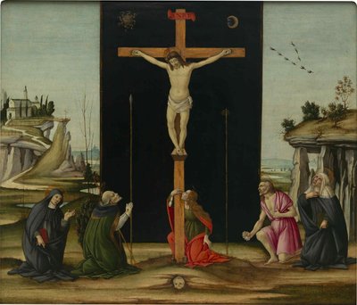 与圣徒一起受难》，约1490年。 作者 桑德罗·波提切利（Sandro Botticelli）