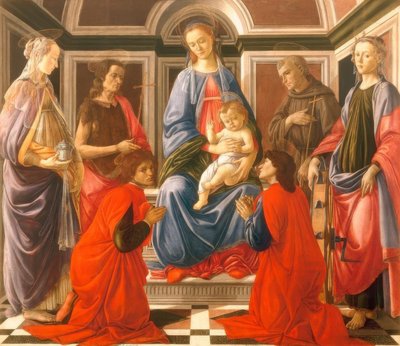 带着孩子登上麦当娜的宝座， 作者 桑德罗·波提切利（Sandro Botticelli）