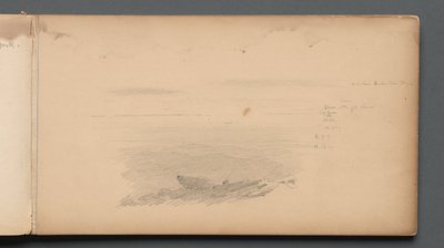 素描本第 04 页：带色彩符号的海景图 作者 桑福德·罗宾逊·吉福德