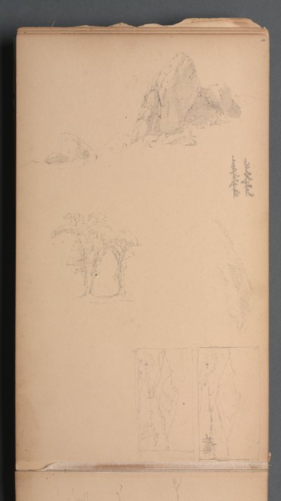 写生簿，第09页：Mountians and Rocks，1859年。 作者 桑福德·罗宾逊·吉福德