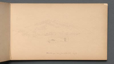 素描本，第 12 页："从伦道夫山脚下看白山"。 作者 桑福德·罗宾逊·吉福德