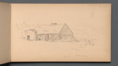 写生簿，第14页：1859年9月2日，柏林瀑布。 作者 桑福德·罗宾逊·吉福德