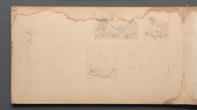 速写本，第39页：缅因州风景小插图，1859年。 作者 桑福德·罗宾逊·吉福德