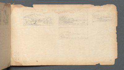 速写本，第40页：缅因州景观，1859年。 作者 桑福德·罗宾逊·吉福德