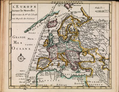 来自国家图书馆的地图收藏。该地图发行于（1690-1708），显示了欧洲 作者 桑森·切斯·莫蒂埃