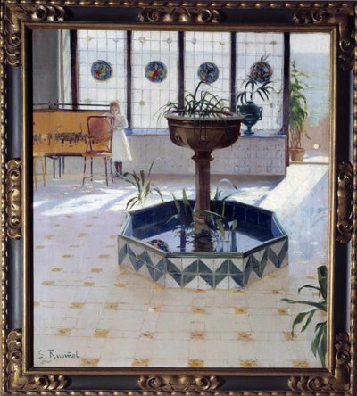 阳台下的喷泉 Santiago Rusinol y (i) Prats (1861-1931) 1894 年私人收藏 作者 圣地亚哥·鲁西诺·普拉茨