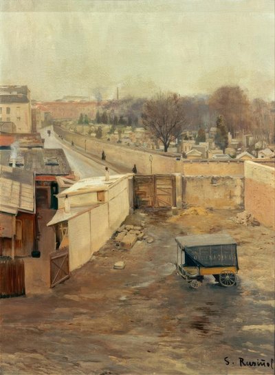 Ansicht des Friedhofs von Montmartre 作者 圣地亚哥·鲁西诺（SantiagoRusiñol）