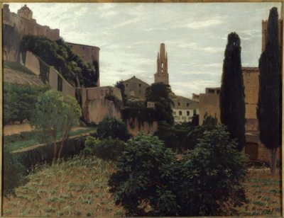 Santiago Rusiñol / ‘Girona, III’, c. 1925, Oil on canvas, 93 × 123 cm. 作者 圣地亚哥·鲁西诺（SantiagoRusiñol）