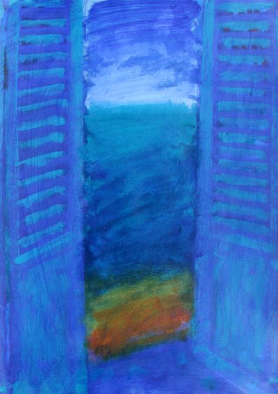 蓝色百叶窗（船上的丙烯酸） 作者 莎拉·海沃德