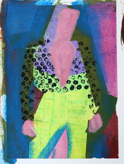 Elle #3，2020（纸上丙烯）。 作者 莎拉·海沃德
