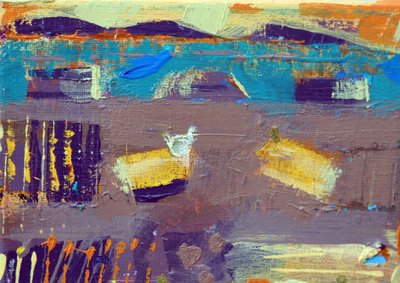 Island sheep (acrylic on canvas) 作者 莎拉·海沃德