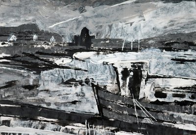 系泊（黑白画） 作者 莎拉·海沃德