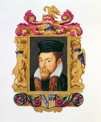 爱德华·斯坦利（1508-72）的肖像，来自“伊丽莎白女王法院回忆录”的第三届德比伯爵，于1825年出版（纸上水粉和水粉） 作者 艾塞克斯（Essex）的莎拉伯爵夫人（Sarah Countess）