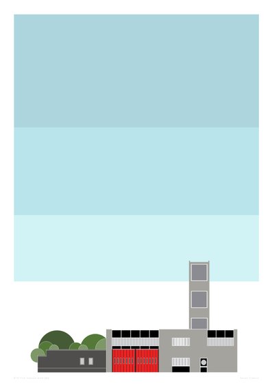 消防站》，2014 年（平面胶印版画） 作者 萨拉·埃文斯