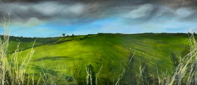 英国风景"，2023 年，（丙烯酸画板） 作者 莎拉·汤普森·恩格斯