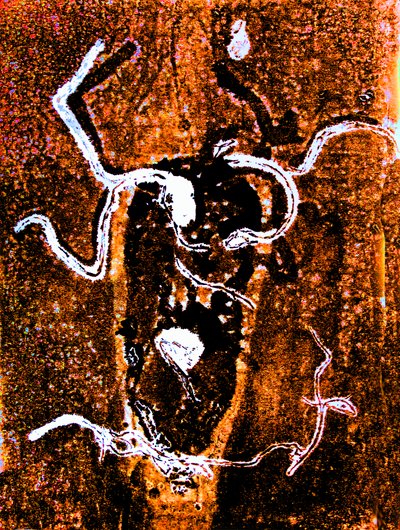 Orange abstract 2020 (monoprint) 作者 莎拉·汤普森·恩格斯