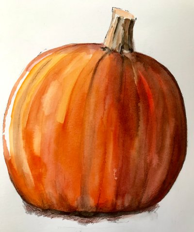 Pumpkin,2020,(watercolour) 作者 莎拉·汤普森·恩格斯