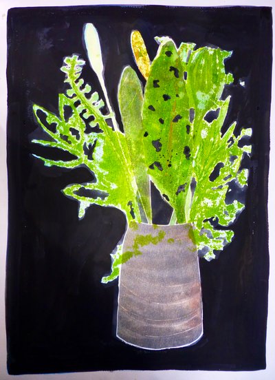 Seaweed leaves (monoprint on paper) 2020 作者 莎拉·汤普森·恩格斯