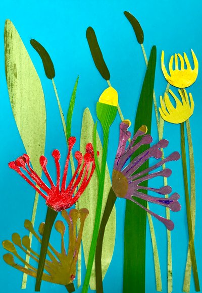 flowers and grasses,2019 (collage) 作者 莎拉·汤普森·恩格斯