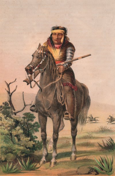 Lipan-Warrior，约1857年。 作者 Sarony and Co