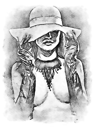 戴着帽子的女人 作者 SaskiaBJ