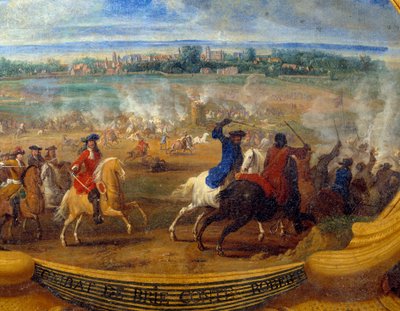 被称为大孔德 (1621-1686) 的波旁王子 (Bourbon-Conde) 的路易二世的行动，布里伯爵罗伯特细节之战，救世主勒孔戴 (Leconte, Le Comte, Lecomte) 的绘画 (1659-1694) 17 世纪尚蒂伊，孔德博物馆 作者 勒·孔戴