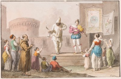 水彩；喜剧表演者 作者 Saverio della Gatta