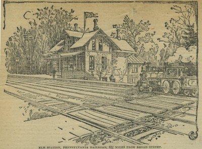 Elm Station, West Philadelphia, Pennsylvania Railroad, USA (litho) 作者 美国学校