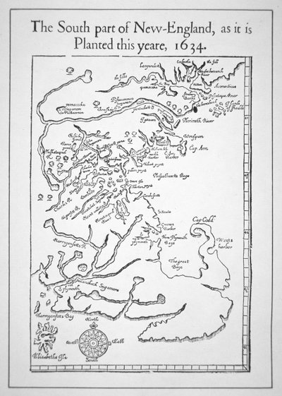 包括马萨诸塞湾在内的地图（平版）。 作者 美国学校