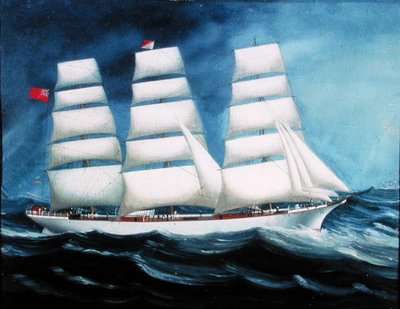 海上的 "Ben-Lee "号（布面油画 作者 学校英华