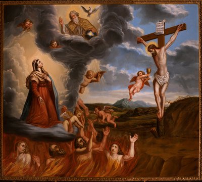 为炼狱圣玛丽的调解。 17 世纪末（绘画） 作者 比利时学校