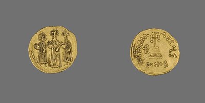 赫拉克利乌斯的Solidus（硬币），公元638年-公元641年（黄金）。 作者 拜占庭学校