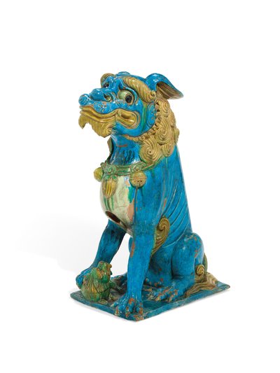 明或清早期大型瓦工佛狮坐像 作者 学校中文