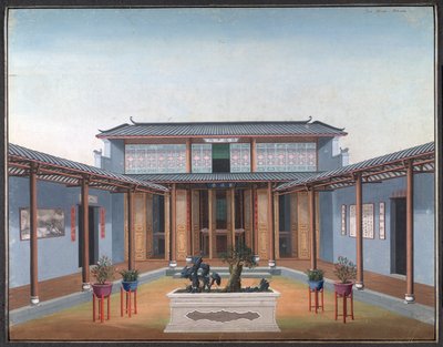 弘法寺 - 带住宅区的庭院 作者 学校中文