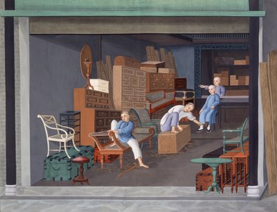 制作欧洲橱柜，约 1825 年（纸上水粉画） 作者 学校中文