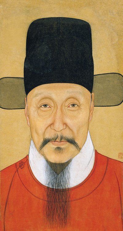 "何彬画像》水粉画和无名氏画 16世纪初 南京博物馆 作者 学校中文