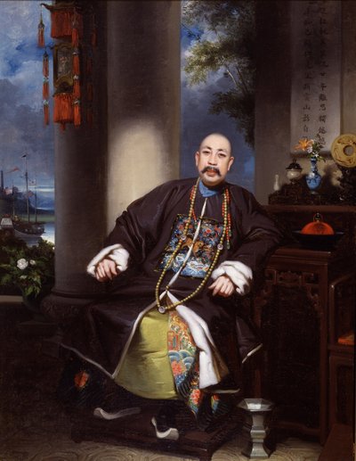 莫夸肖像，兰夸，约 1840 年（布面油画） 作者 学校中文