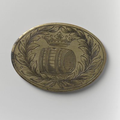阿姆斯特丹啤酒进口商协会的出席令牌，约1700年（黄铜）。 作者 荷兰语学校