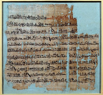 埃及古代。拉美西斯二世统治时期（1246-1213）卡叠石之战故事的纸莎草纸 公元前1274年，中心位于安纳托利亚的赫梯帝国和拉美西德埃及。太阳 0,2x0,23米 巴黎，卢浮宫博物馆 作者 埃及学校