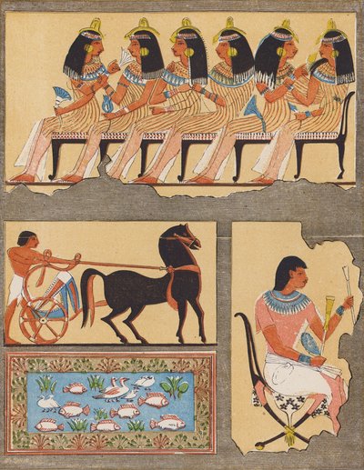 底比斯古埃及墓穴壁画（彩色石版画） 作者 埃及学校