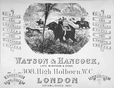 Watson & Hancock 枪械制造商的广告，约 1900 年（石版印刷） 作者 学校英语